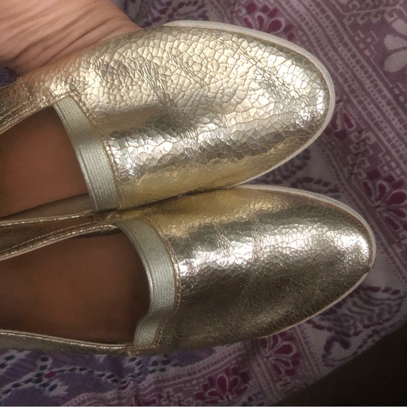 EUC 💠 Frye Metallic-Gold Slip-on Flats Size 7 (Runs Small) - Picture 6 of 13